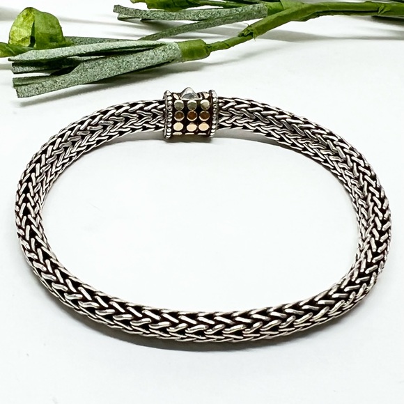 John Hardy Classic Chain 6.25mm Bracelet w/18K Gold Dot Clasp - Picture 4 of 7